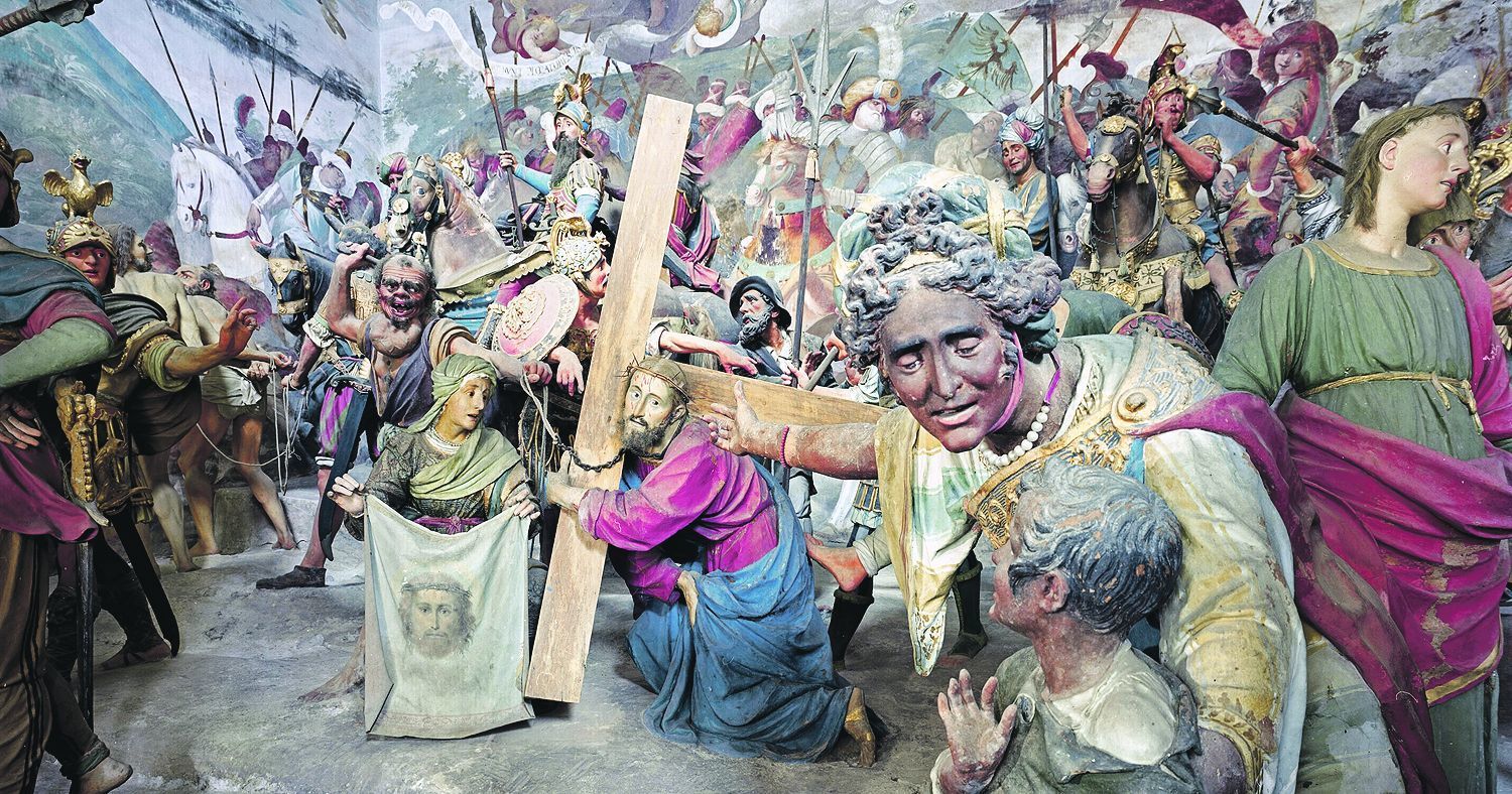 Die Passionsszene des Wallfahrtsortes Sacro Monte di Varallo ist Bestandteil der Ausstellung.