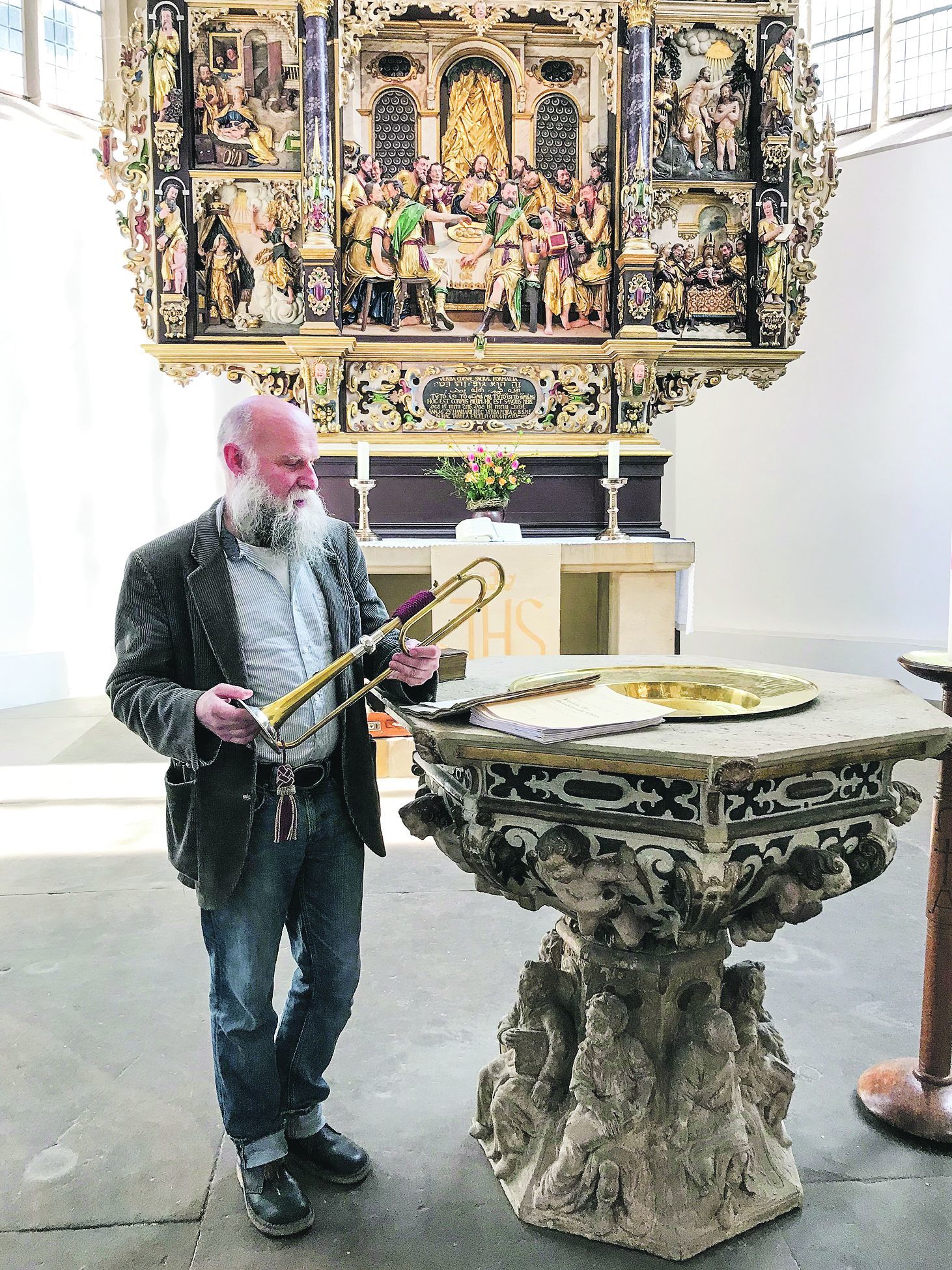 Barocktrompete: Kantor Michael Jahn will in der Erfurter Kaufmannskirche den historischen Originalklang zur Entfaltung bringen.