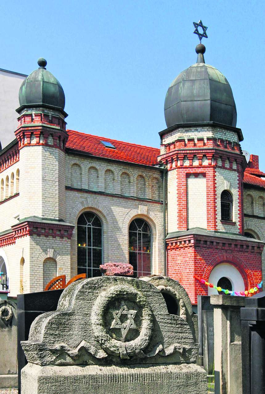 Außenansicht der Synagoge in Halle.