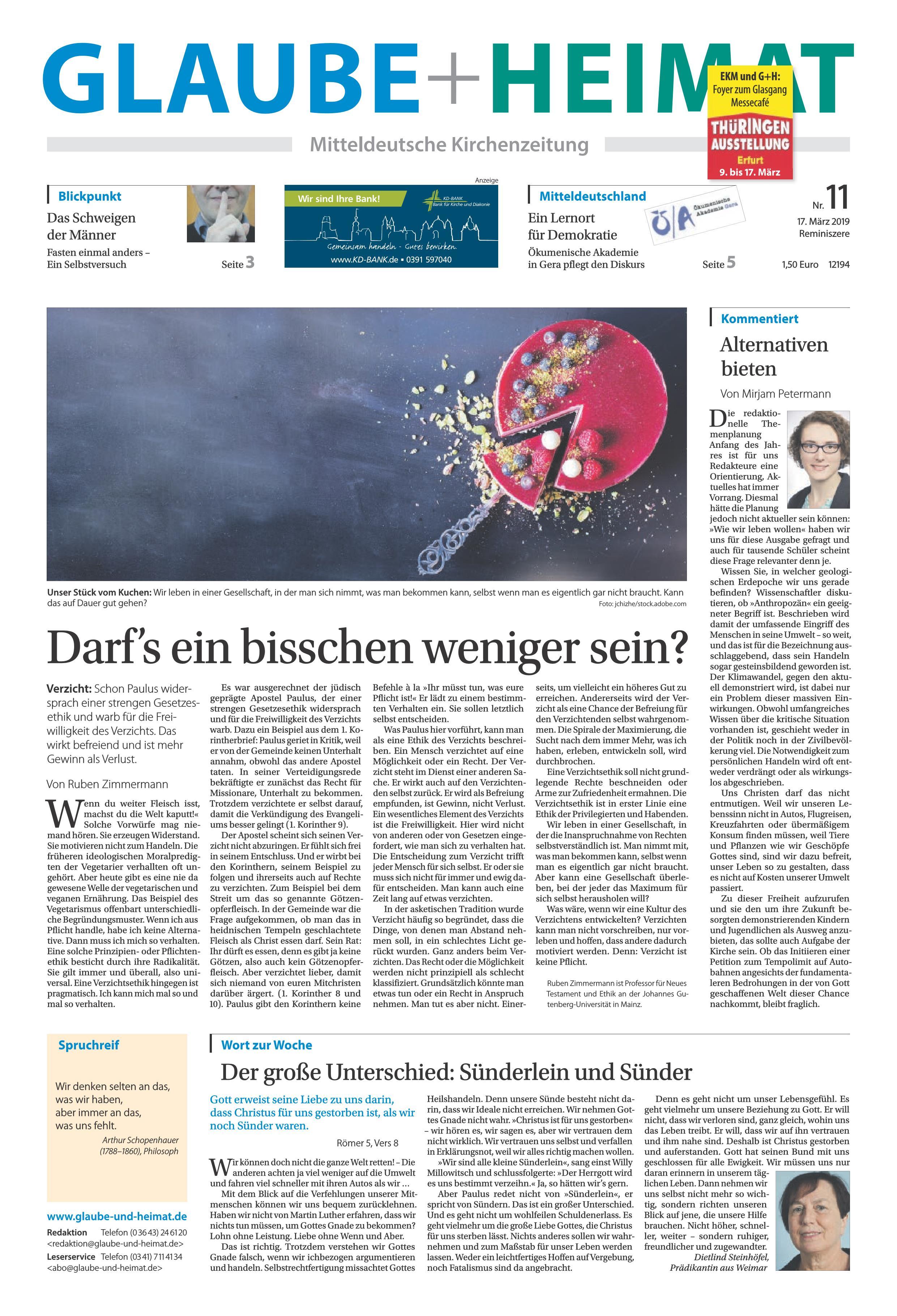 G+H Nr. 11 vom 17. März 2019 (Reminiszere)