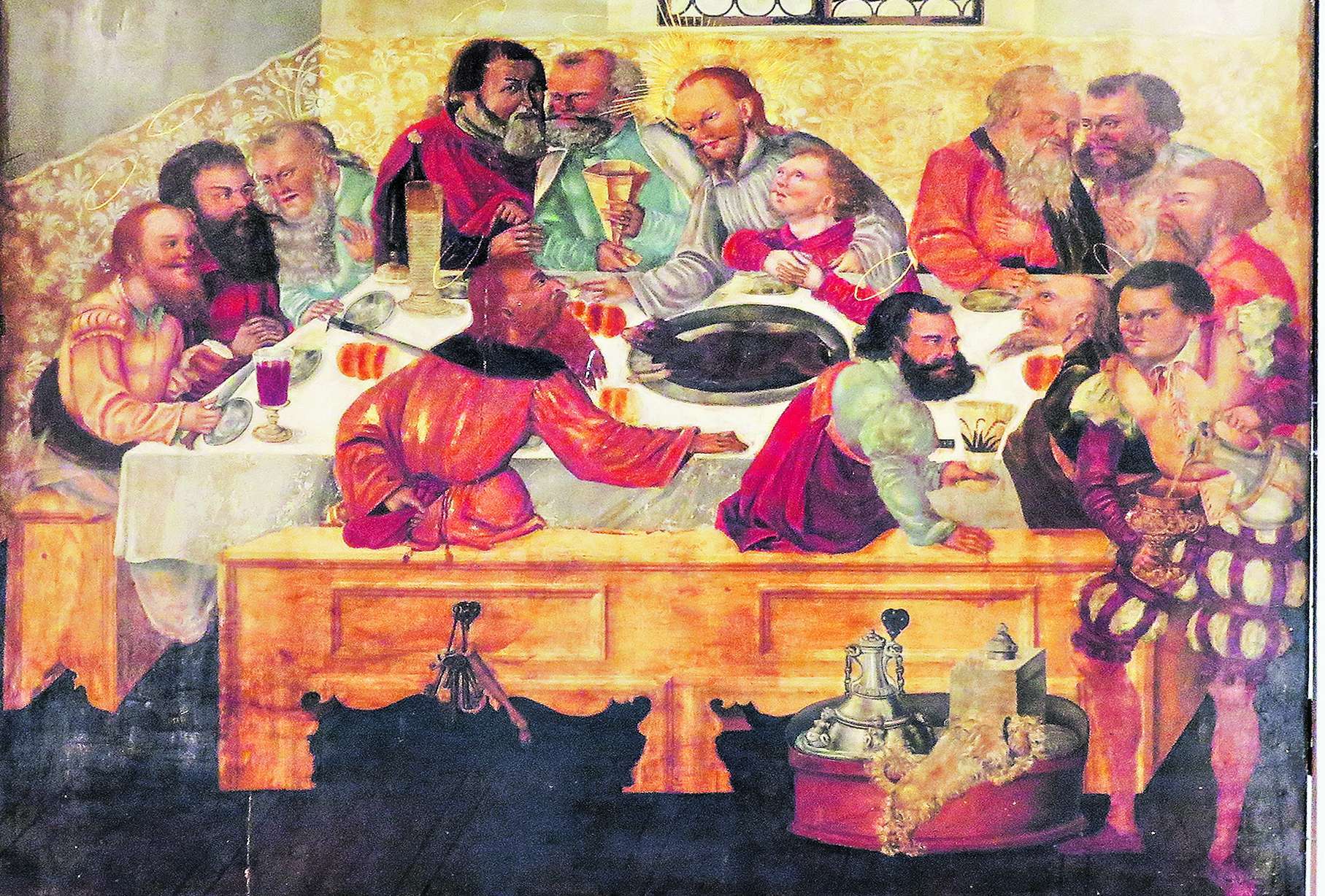 Aus dem Reformationsjahrhundert: Der Altar in der Laurentiuskirche in Möckern bei Magdeburg stammt aus dem Jahr 1587. In seinem Zentrum steht das Bild vom Heiligen Abendmahl. Massive statische Probleme machen eine Restaurierung erforderlich.