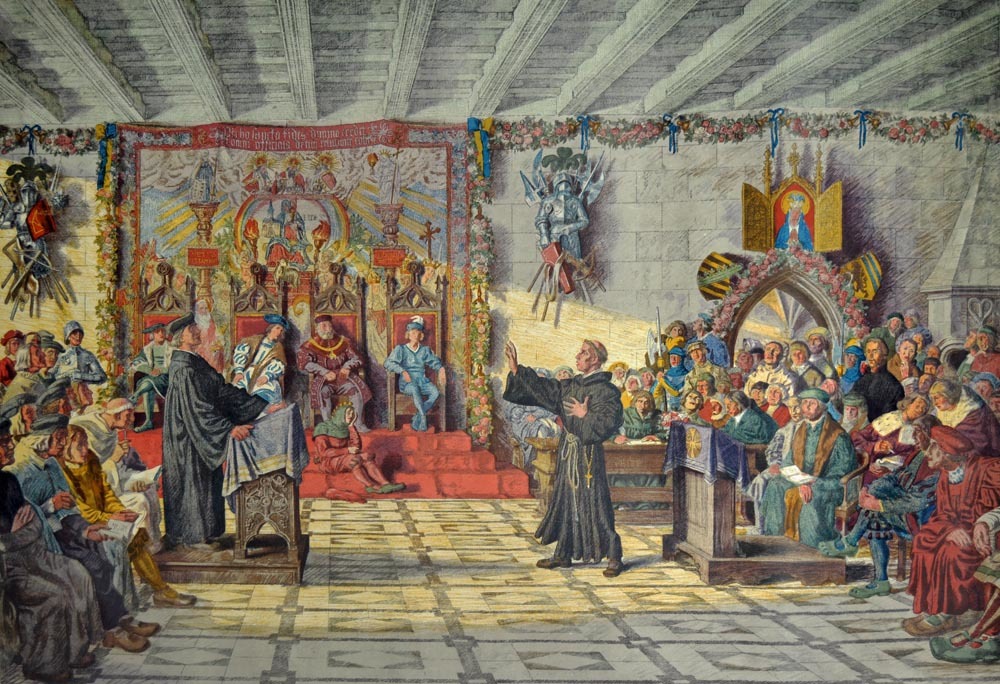Leipziger Disputation, Lithografie von Max Seliger, Quelle: Stadtgeschichtliches Museum Leipzig