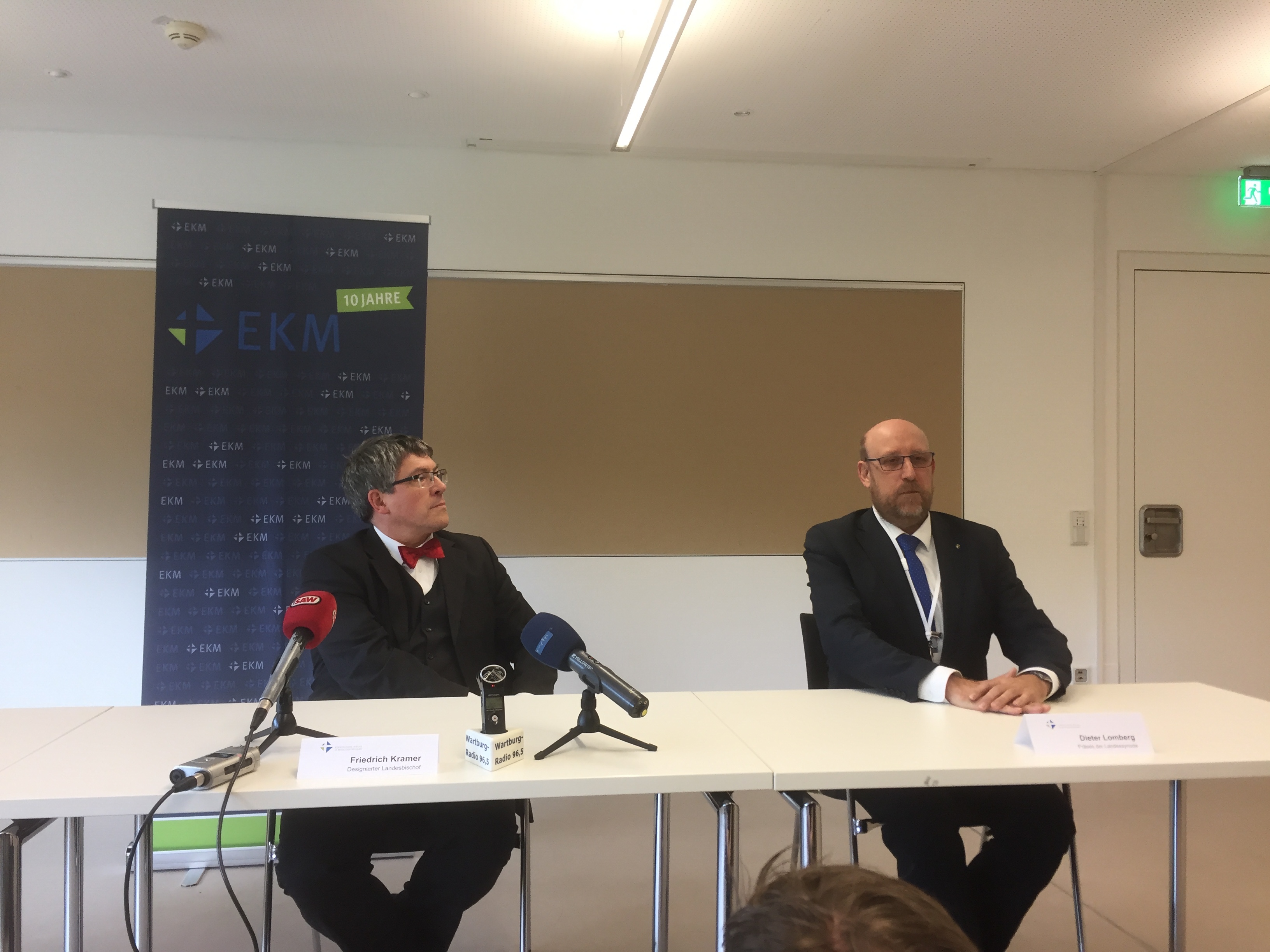 Die erste Pressekonferenz des designierten Landesbischofs, mit Präses Dieter Lomberg