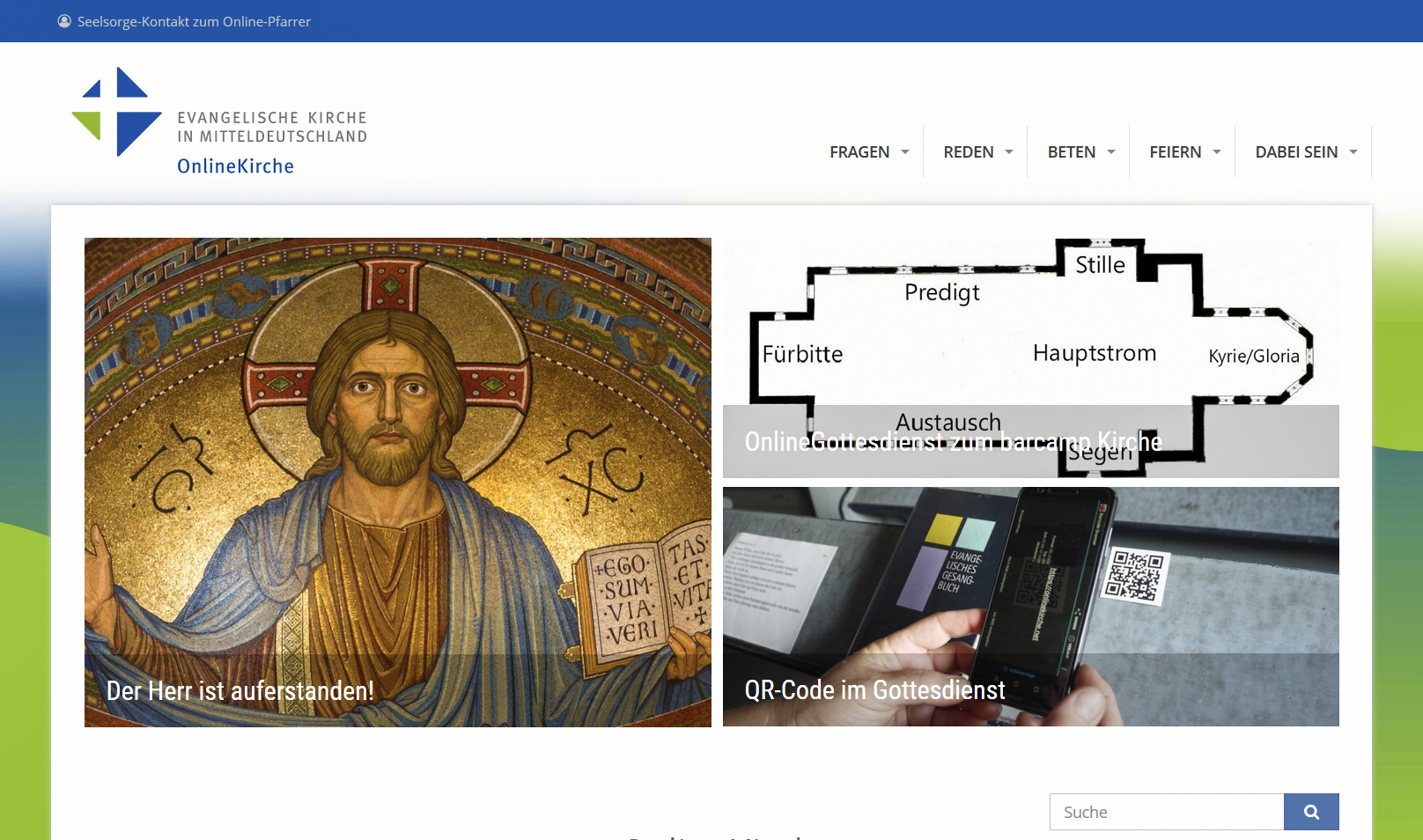 Glauben im digitalen Raum: Auf den Seiten der Online-Kirche der EKM gibt es eine Rubrik "Beten".