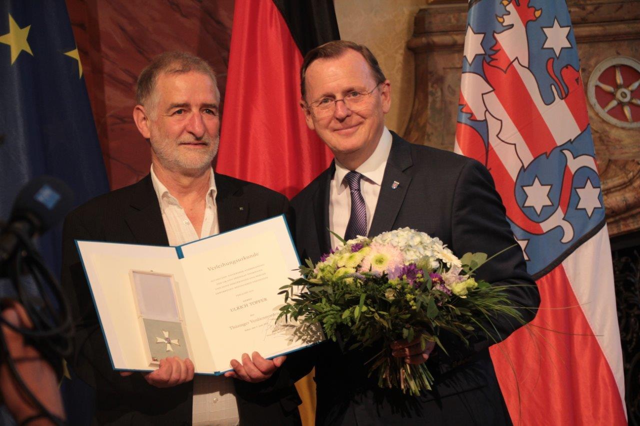 Ausgezeichnet: Ulrich Töpfer (l.) mit Thüringens Ministerpräsident Bodo Ramelow.