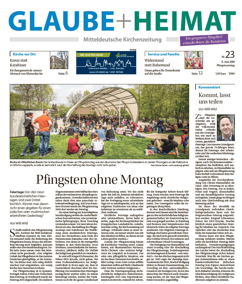 Nr. 23 vom 9. Juni 2019 (Pfingstsonntag)