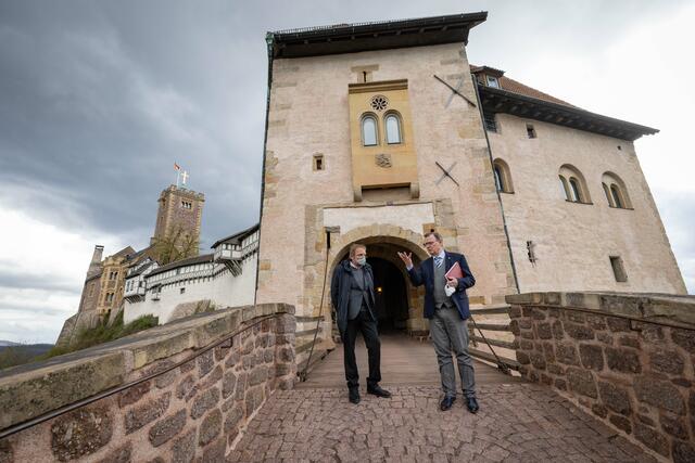 Günter Schuchardt und Bodo Ramelow. | Foto: Paul-Philipp Braun 