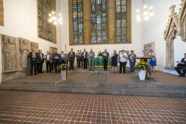 Das Konvent der Superintendenten hatte ein eigenes Lied zur Amtseinführung gedichtet. | Foto: Paul-Philipp Braun 