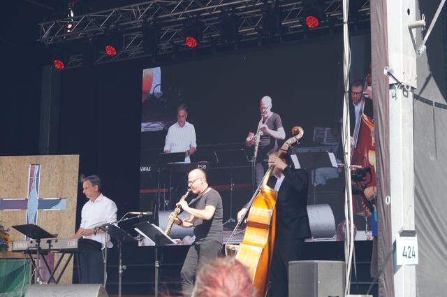Jens Goldhardt, Ralf Benschu und Matthias Eichhorn bildeten das "Europeade-Brass-Ensemble"