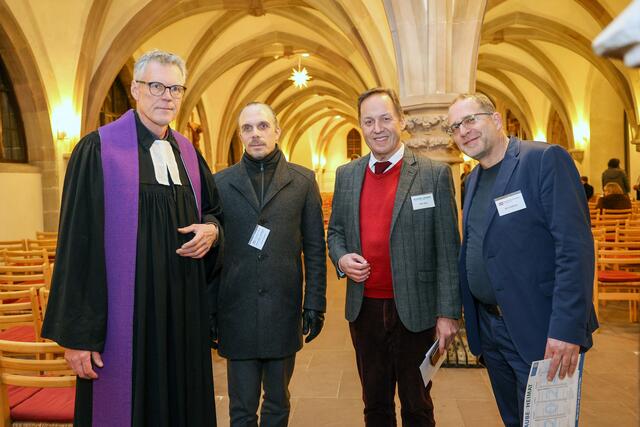 Domprediger Jörg Uhle-Wettler, Oliver Gierens, Willi Wild und Jens Büttner