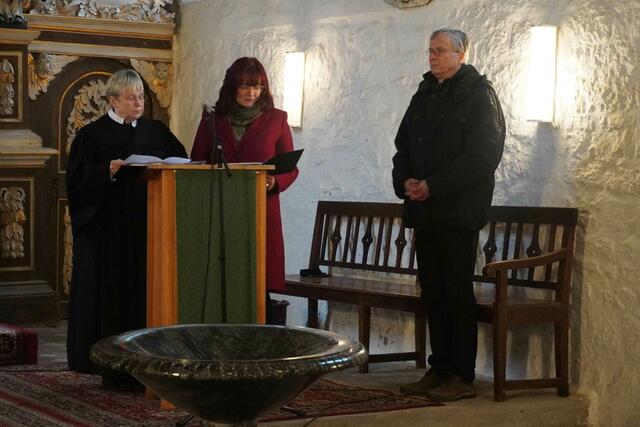 Den Abendmahlsgottesdienst in der St.-Stephanus-Kirche von Gatersleben gestalteten Lektorin Ellen Gehlhar, Pfarrerin Beate-Maria Mücksch und Pfarrer Martin Michaelis. | Foto: Kirchenkreis Egeln
