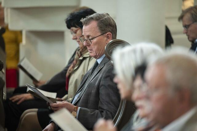 Thüringens Ministerpräsident Bodo Ramelow und Sachsen-Anhalts Bildungsministerin Eva Feußner | Foto: Maik Schuck