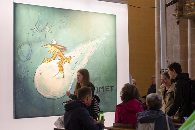 Ausstellung mit Kunst von Udo Lindenberg in der Severi-Kirche | Foto: Foto: epd-bild/Paul-Philipp Braun