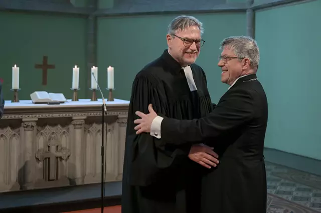 Verabschiedung: Joachim Liebig (l.) und Friedrich Kramer | Foto: Heiko Rebsch