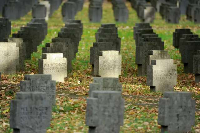 Kriegsgräber aus dem Ersten Weltkrieg auf dem Hauptfriedhof in Frankfurt am Main
| Foto: epd-bild/Stephan Krems