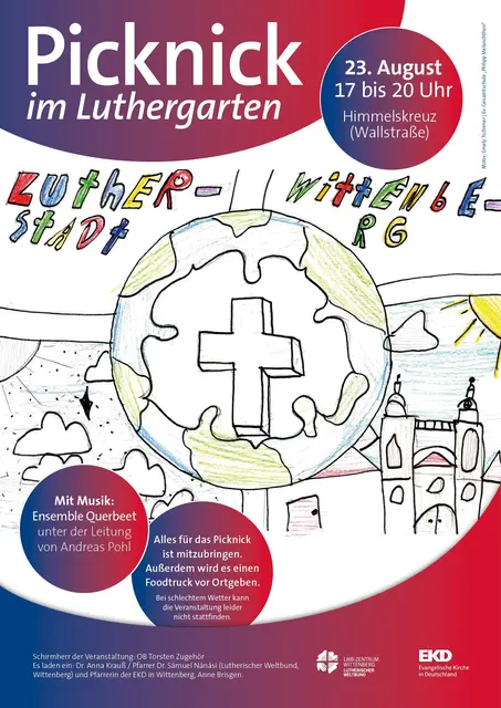 Das Gewinner-Motiv des Plakatwettbewerbs (mit toller Unterstützung von Johannes Schimming) stammt von Inna Philippeit aus der Evangelischen Gesamtschule Wittenberg