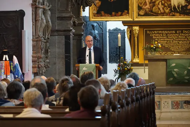 Rüdiger Schuch, Präsident der Diakonie Deutschland, hielt die Festrede beim Empfang von Kirche und Diakonie in Weimar. | Foto: André Poppowitsch