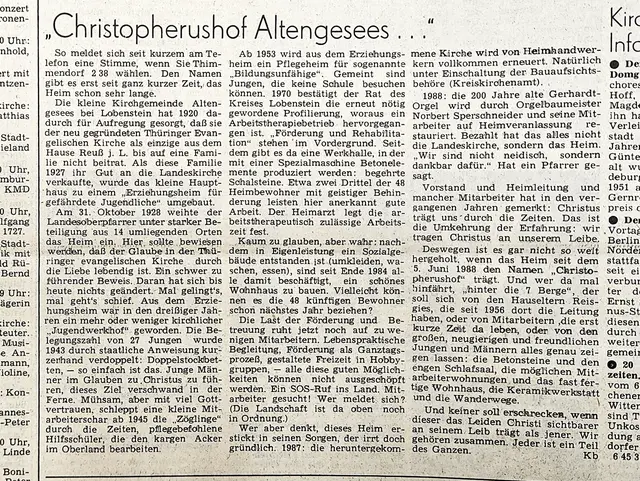 Ein Mitarbeitergesuch veröffentlichte Pfarrer Friedhelm Kalkbrenner in der G+H im Juli 1988. | Foto: Foto: G+H