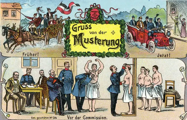 Anfangs herrschte bei vielen Begeisterung, wie diese Grußkarte zeigt. Doch schnell wurde daraus Entsetzen, Grausen, Abstumpfung und sogar Gleichgültigkeit. | Foto: Museum Burg Posterstein