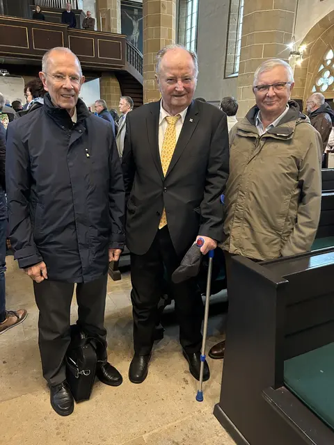 Drei Altbischöfe: v.l. Christoph Kähler, Roland Hoffmann, Axel Noack