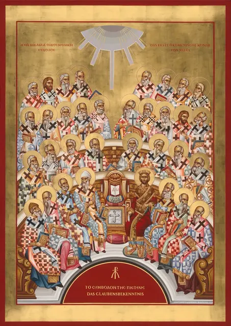 Das Konzil von Nicäa, gemalte Ikone von Anastasios Voutsinas und Eleni Voutsina  | Foto: Griechisch-Orthodoxe Kirchengemeinde Christi Himmelfahrt zu Berlin