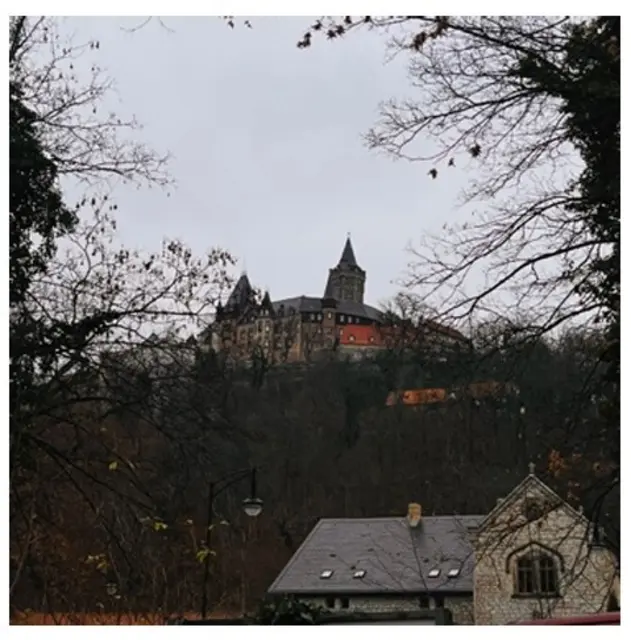 Blick vom Huberhaus auf das Schloss Wernigerode