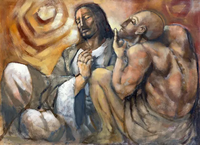 Dreimal versuchte der Teufel, Jesus zu verführen: in der Wüste, auf dem Berg und auf der Zinne. Im Bild: Gemälde von Onofrio Bramante in der Kirche Sacro Cuoro in Monopoli (Italien). | Foto: Renáta Sedmáková – stock.adobe.com