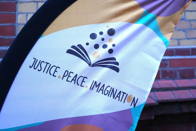 Voreröffnung in Magdeburg der Wanderausstellung "Justice. Peace. Imagination". | Foto: Thomas Nawrath / EKM
