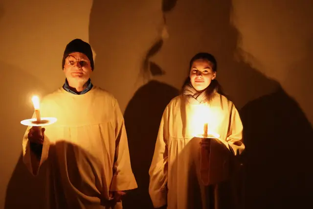 Osterspiel in der Stiftskirche St. Cyriakus Gernrode.  Die Engel am Heiligen Grab. | Foto: Thomas Nawrath