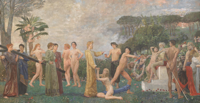 Max KLinger: Christus im Olymp (in der Mitte Christus mit Psyche und Dionysos mit dem Weinkelch)