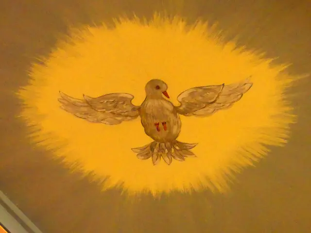 Pfingsttaube auf dem Deckel der Kanzel der Kirche in Bielen. | Foto: Regina Englert
