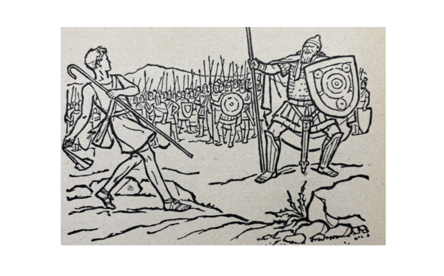 David und Goliath (Paula Jordan / SCHILD DES GLAUBENS)