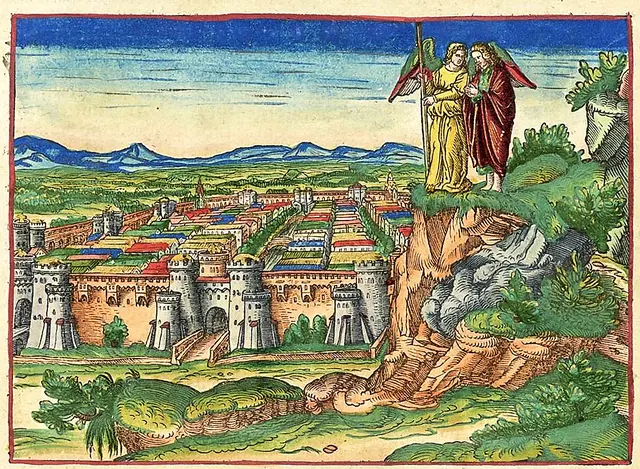 "Das himmlische Jerusalem": Das mit dem Mongramm MS signierte Bild stammt aus der Lutherbibel von 1534. 

 | Foto: Klassik Stiftung Weimar, Herzogin Anna Amalia Bibliothek