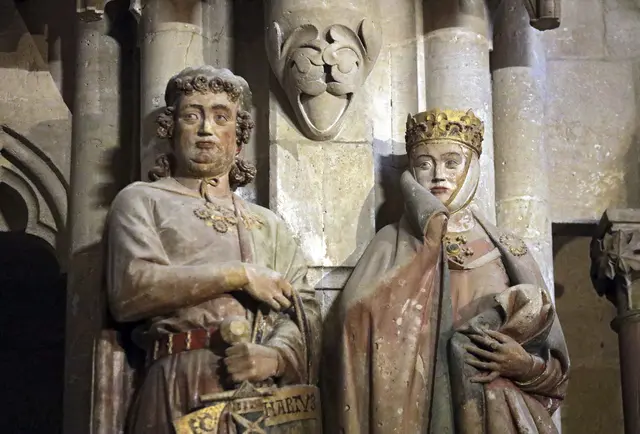 Die Stifterfiguren Eckhard und Uta im Naumburger Dom sind häufig das Ziel der Besucher. | Foto: epd-bild/Steffen Schellhorn