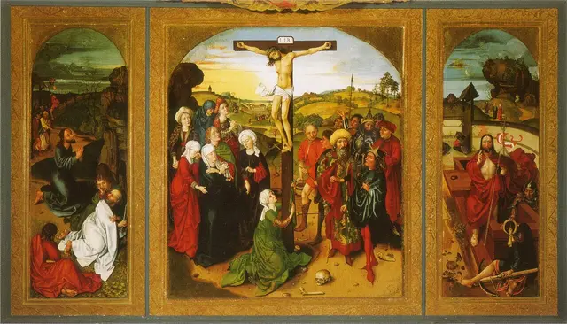 Spätgotisches Altarbild | Foto: Die Marienkirche Stötteritz. Edition Akanthus, Delitzsch 2003. ISBN 3-00-011972-8, Gemeinfrei, https://commons.wikimedia.org/w/index.php?curid=3998621