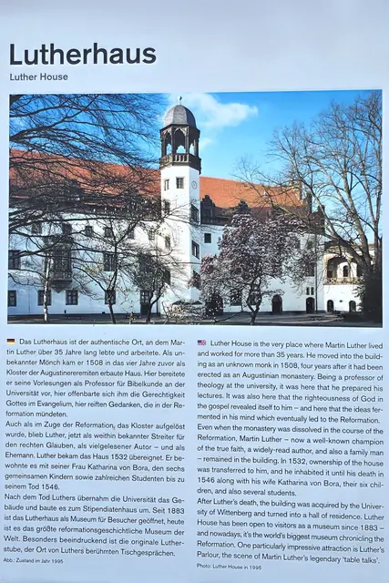 Info-Tafel zum Lutherhaus in Wittenberg. | Foto: Thomas Nawrath