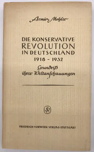 Foto: Buchcover "Die Konservative Revolution in Deutschland" | © Friedrich Vorwerk Verlag Stuttgart