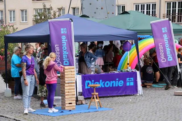 Der Diakonie-Stand war bei Kindern eines der Highlights des Kirchentages. | Foto: Thomas Nawrath