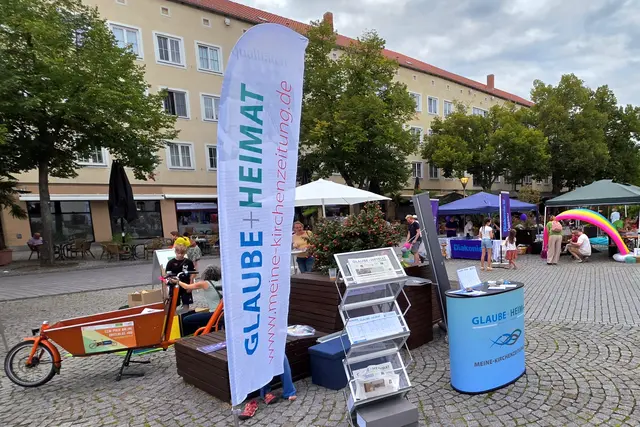Stand von "Glaube+ Heimat" in Dessau. | Foto: Thomas Nawrath
