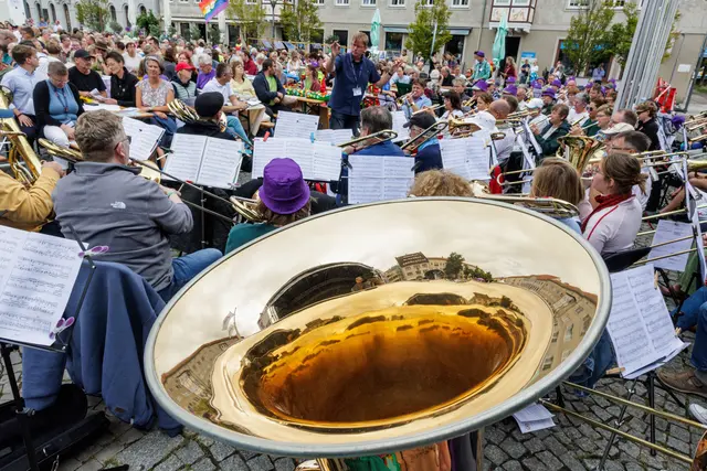Bläser waren Trumpf beim "Hoffnungskulturfest" in Dessau am 30. August. | Foto: Reinhard Mawick