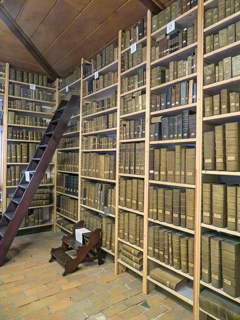In den Regalen der Zeitzer Bibliothek reiht sich ein wertvolles Buch ans andere. Manche Exemplare sind 500 Jahre alt oder sogar älter. | Foto: Margit Schloz