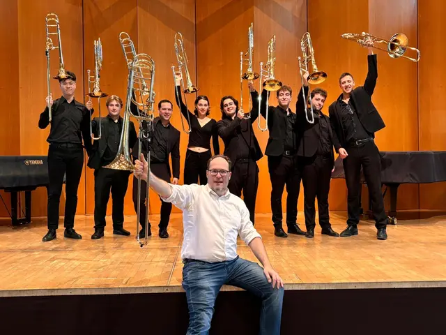 Die Posaunenklasse der Hochschule für Musik in Weimar unter Leitung von Prof. Christian Spenger | Foto: Lingdong Wu