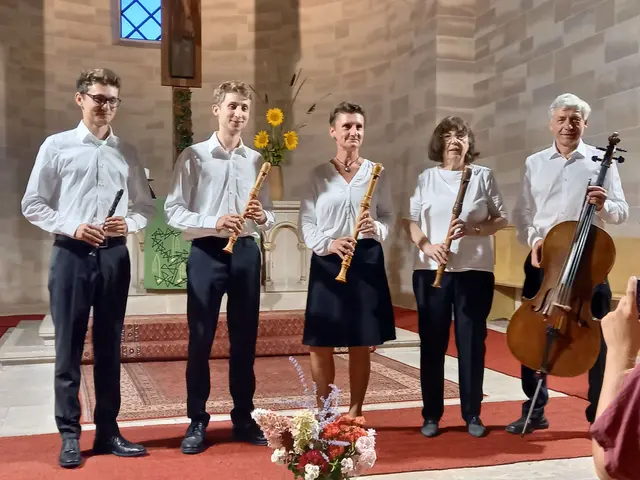 Blockflötenquartett "Floetissimo" Bad Klosterlausnitz mit Cello | Foto: Blockflötenquartett Bad Klosterlausnitz